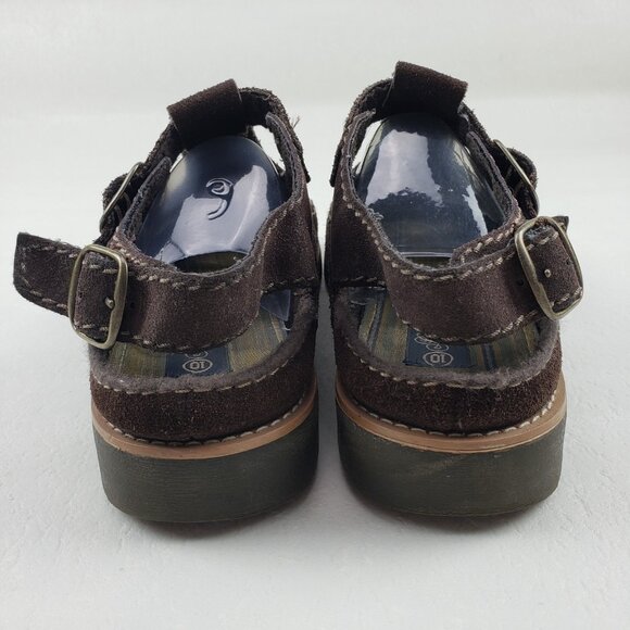 Vintage Leather Craft Chunky Fisherman Sandal Womens 10 Brown Platform Y2K 90s - Picture 9 of 16